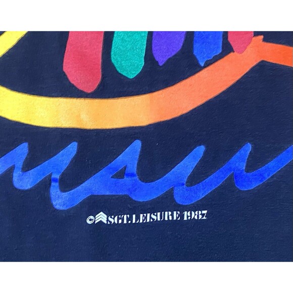 Vintage 80s Sgt Leisure Hawaii Maui Fish Art Single Stitch T-Shirt Made USA XL - Picture 3 of 12